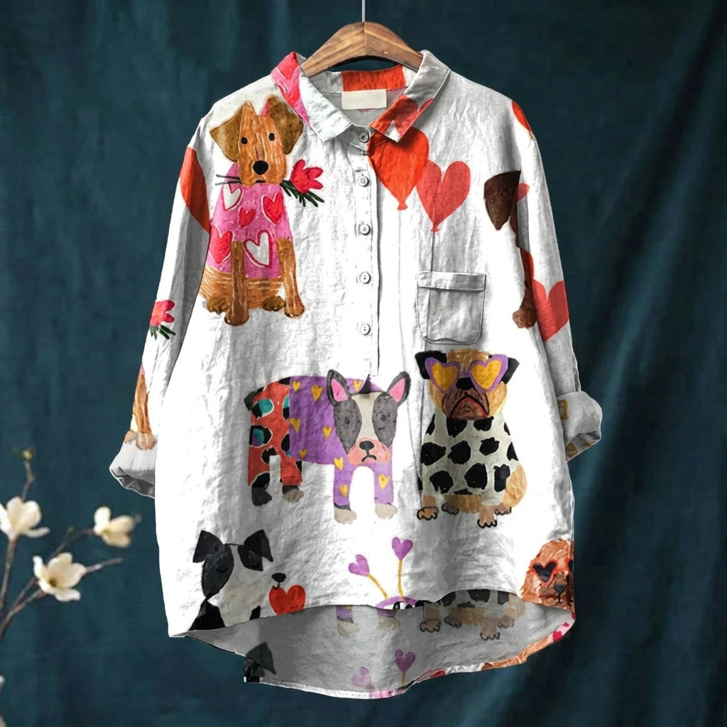 Damebluse Lekent trykk Myk Lett 3