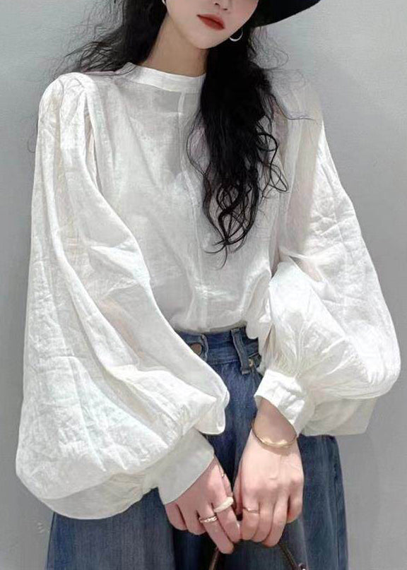 Damebluse O-hals med Lanterneermer 1