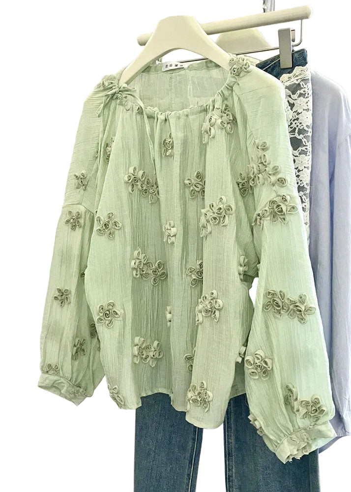 Damebluse Rund Hals Løs Passform Blomsterprint 1