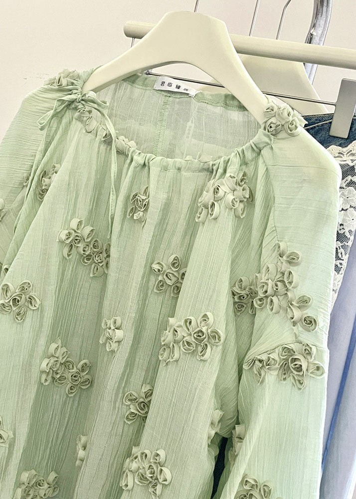 Damebluse Rund Hals Løs Passform Blomsterprint 2