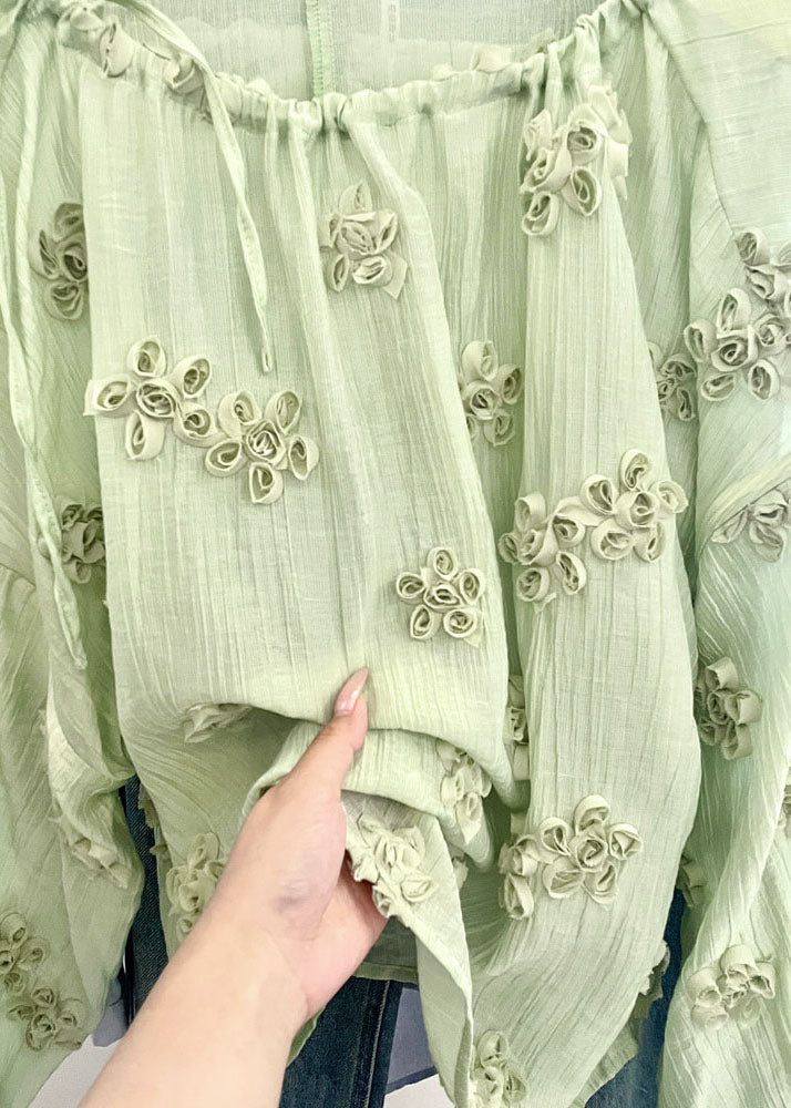 Damebluse Rund Hals Løs Passform Blomsterprint 3