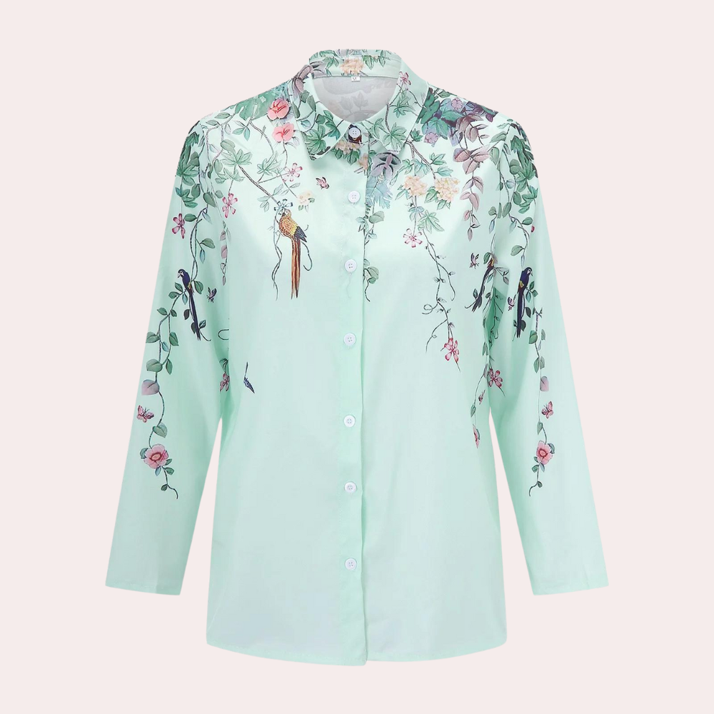 Damebluse med Blomsterbroderi og Puffermer 2