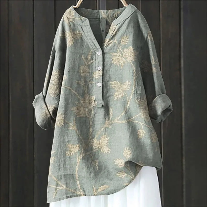 Damebluse med Blomstertrykk 1