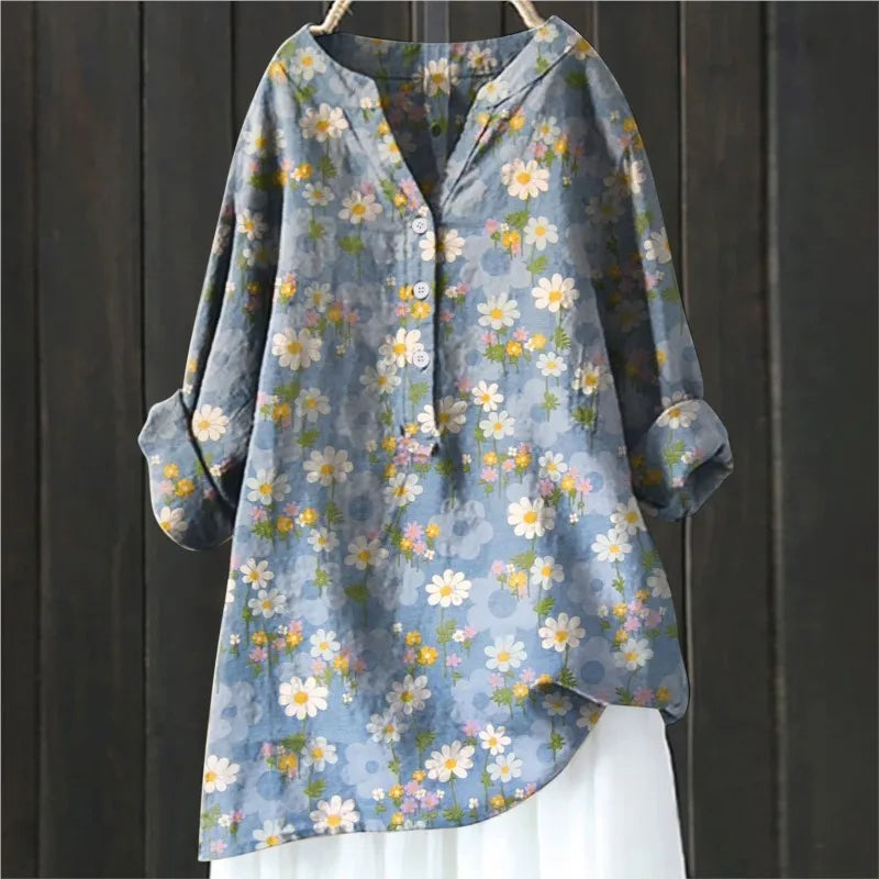 Damebluse med Blomstertrykk 4