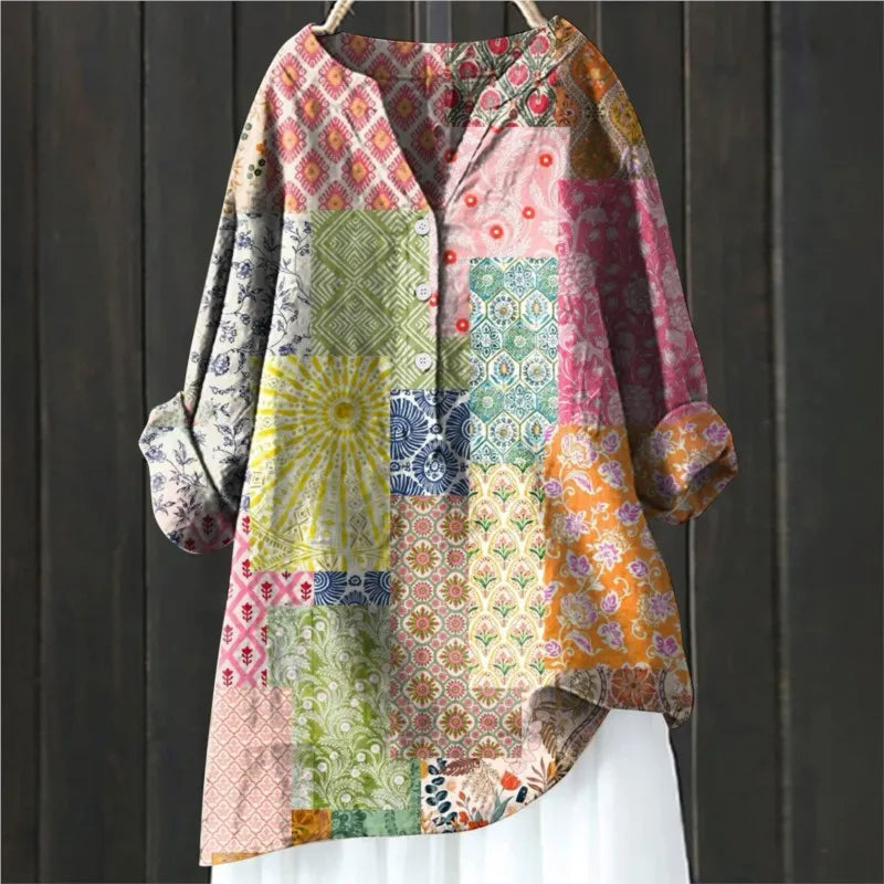 Damebluse med Blomstertrykk 5