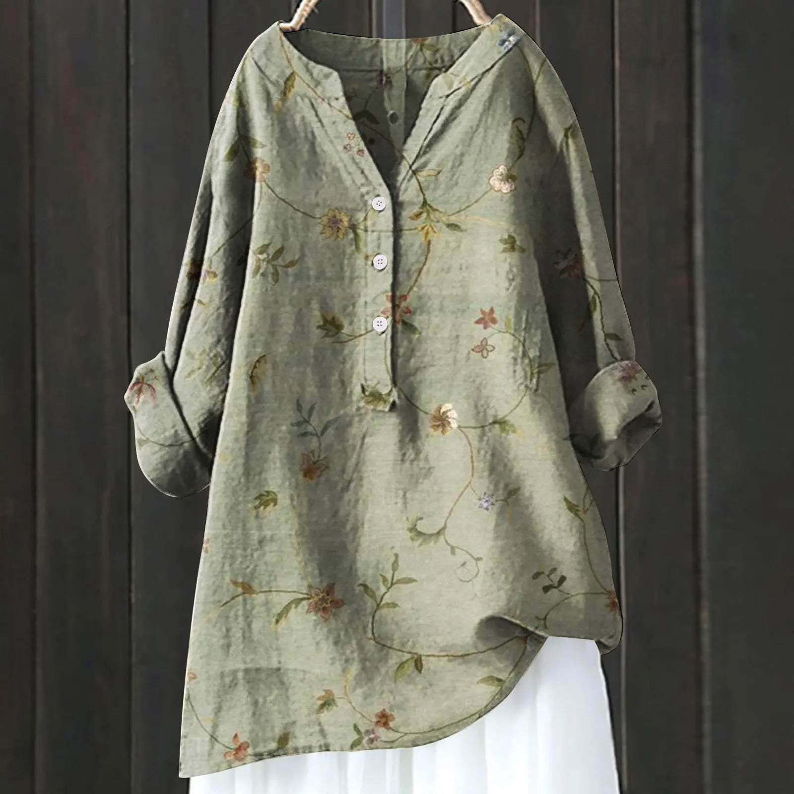 Damebluse med Blomstertrykk 6