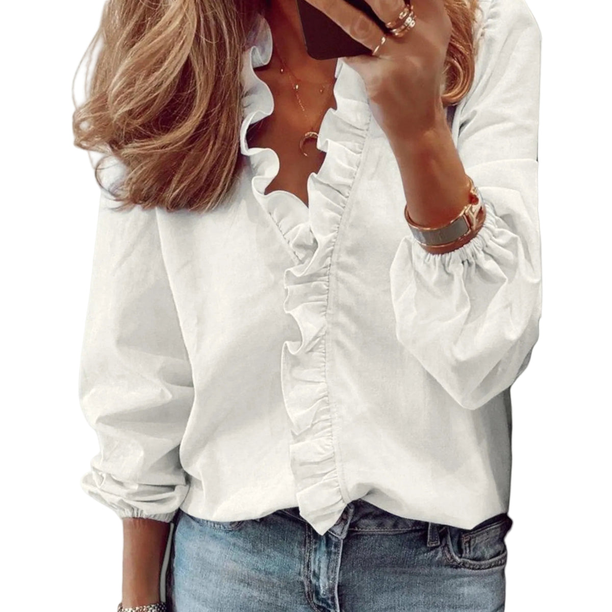 Damebluse med Volanger 0