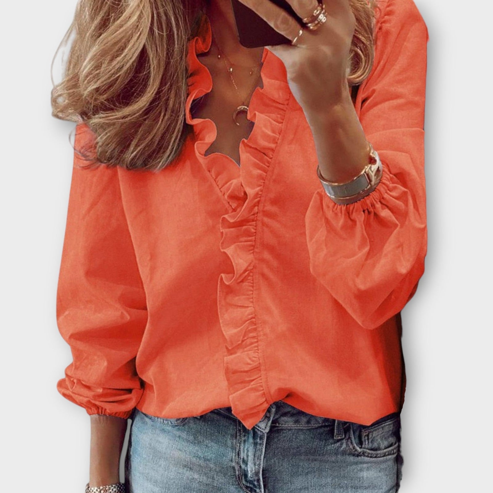 Damebluse med Volanger 3