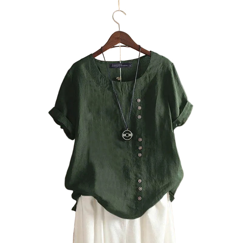 Damebluse med unik knappelukking 0