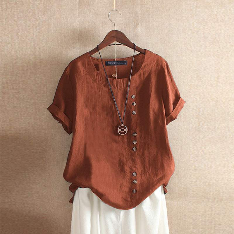 Damebluse med unik knappelukking 2