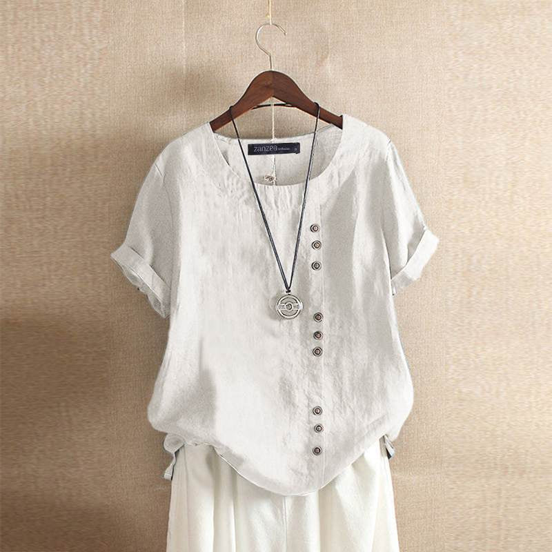 Damebluse med unik knappelukking 3