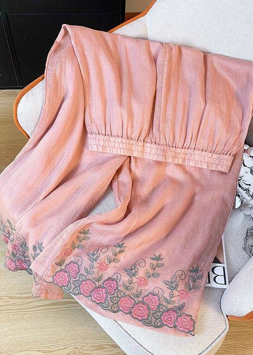 Damebukser Casual Brodert Elastisk Midje 1