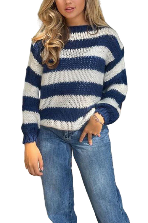 Damegenser med Drop Shoulder og Striper 0