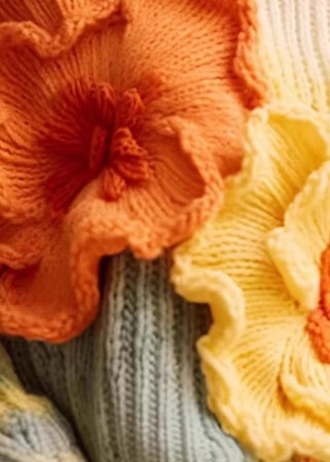 Damegenser med Lange Ermer i Unik Aprikosblomstret Design 4