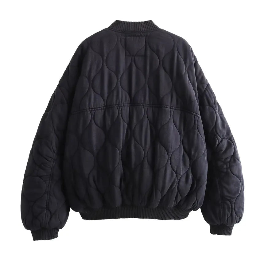 Damejakke med rund hals og vintage stil 4