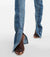 Damejeans Høy Midje Slim Fit Elastisk Denim med Dristige Fargekontraster 4
