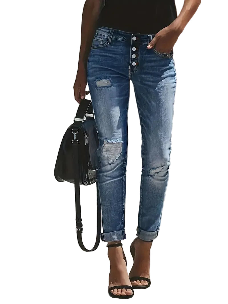 Damejeans Ripped Detaljer Trendy Design 0