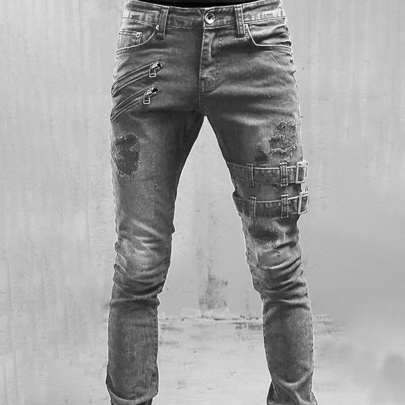 Damejeans med Ribbede Detaljer og Smal Passform 2