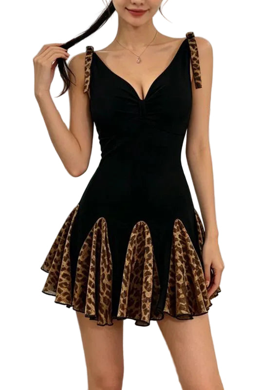 Damekjole Mid Dress med Spaghetti Stropper og V-hals 2