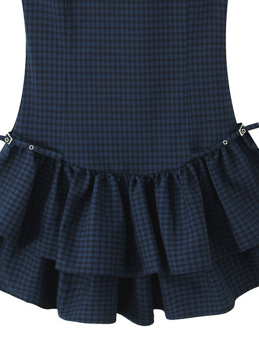 Damekjole Mini Lagdelt Marine Stil 4