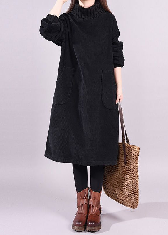 Damekjole med Turtle Neck og Lange Ermer Patchwork Design 1