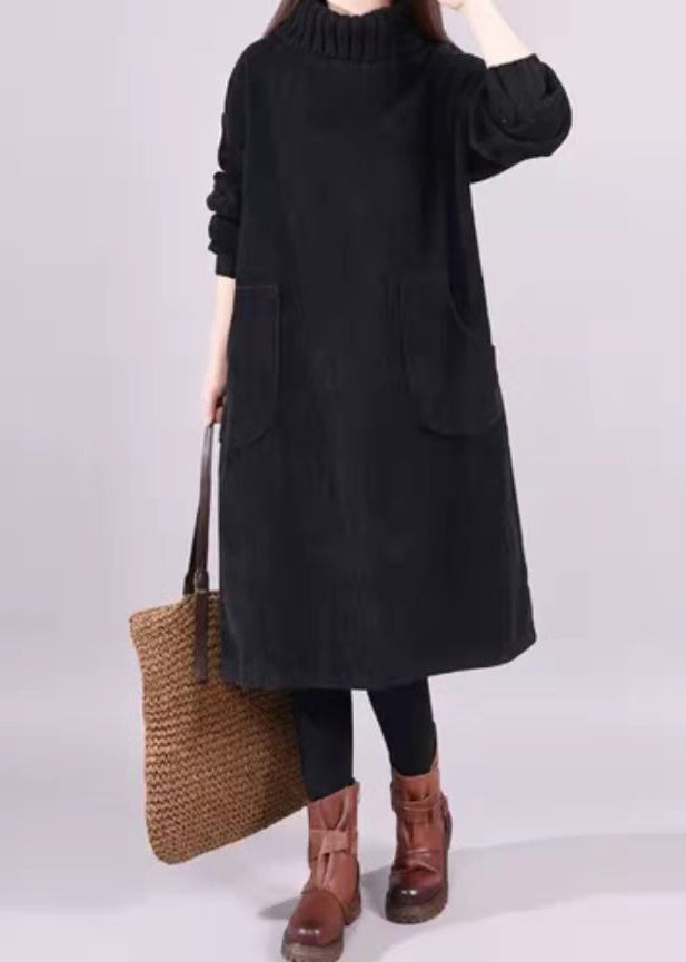 Damekjole med Turtle Neck og Lange Ermer Patchwork Design 2