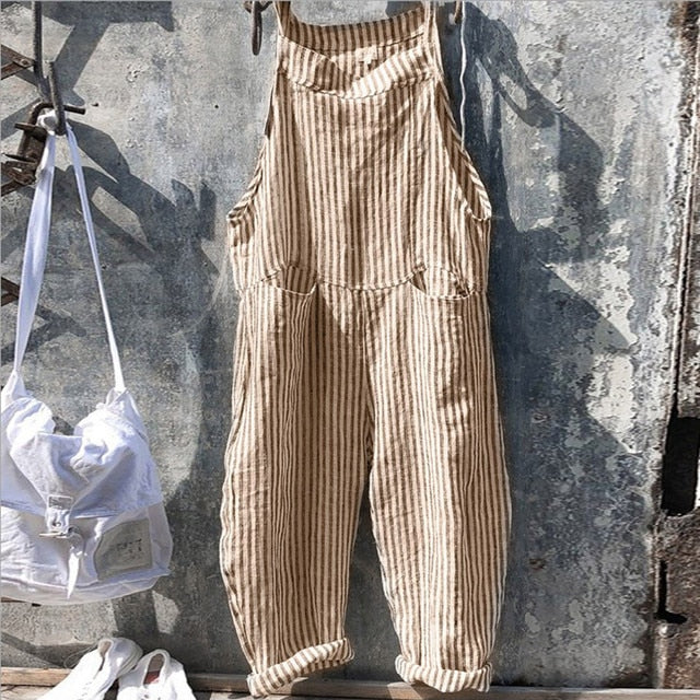 Damen Jumpsuit Baggy Stil Mykt Stoff 4