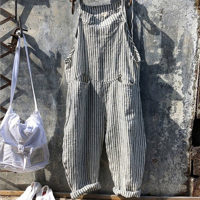 Damen Jumpsuit Baggy Stil Mykt Stoff 6