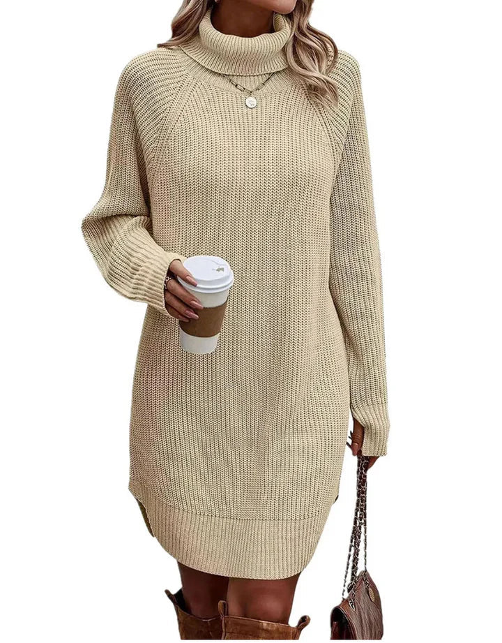 Damen Strikkkjole Klassisk Design Strikket Stoff 0
