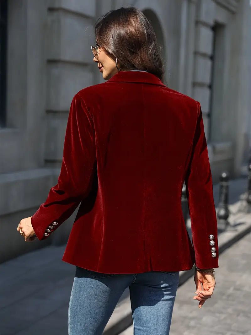 Damens Blazer Retro Elegant med En Knap 6