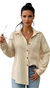 Damens Bluse med Knappestolpe i 100% Bomull 0