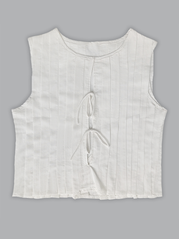 Damens Bluse med Stropper i Bomull og Lin 5