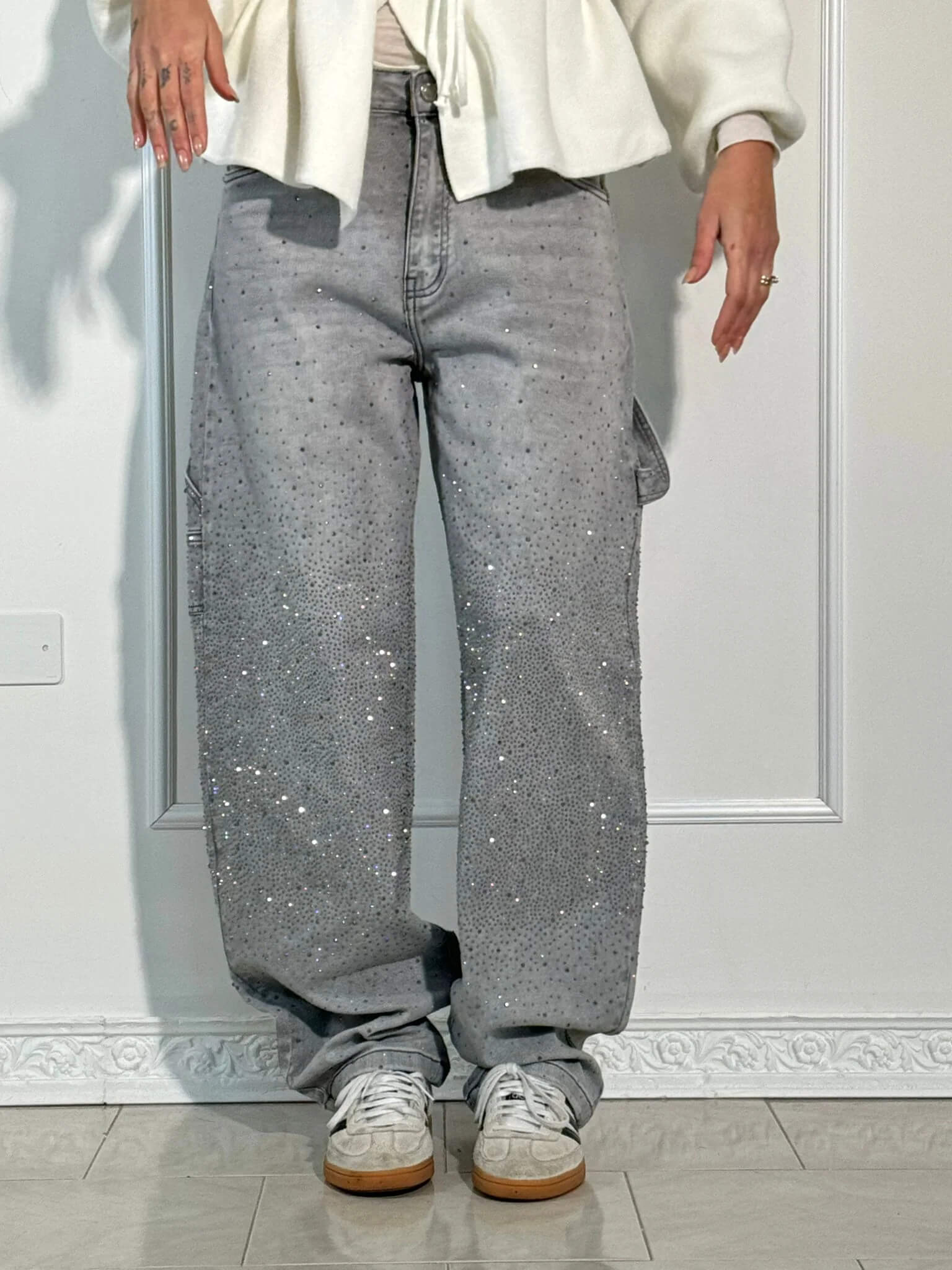 Damens Diamant Jeans med Glitrende Detaljer 11