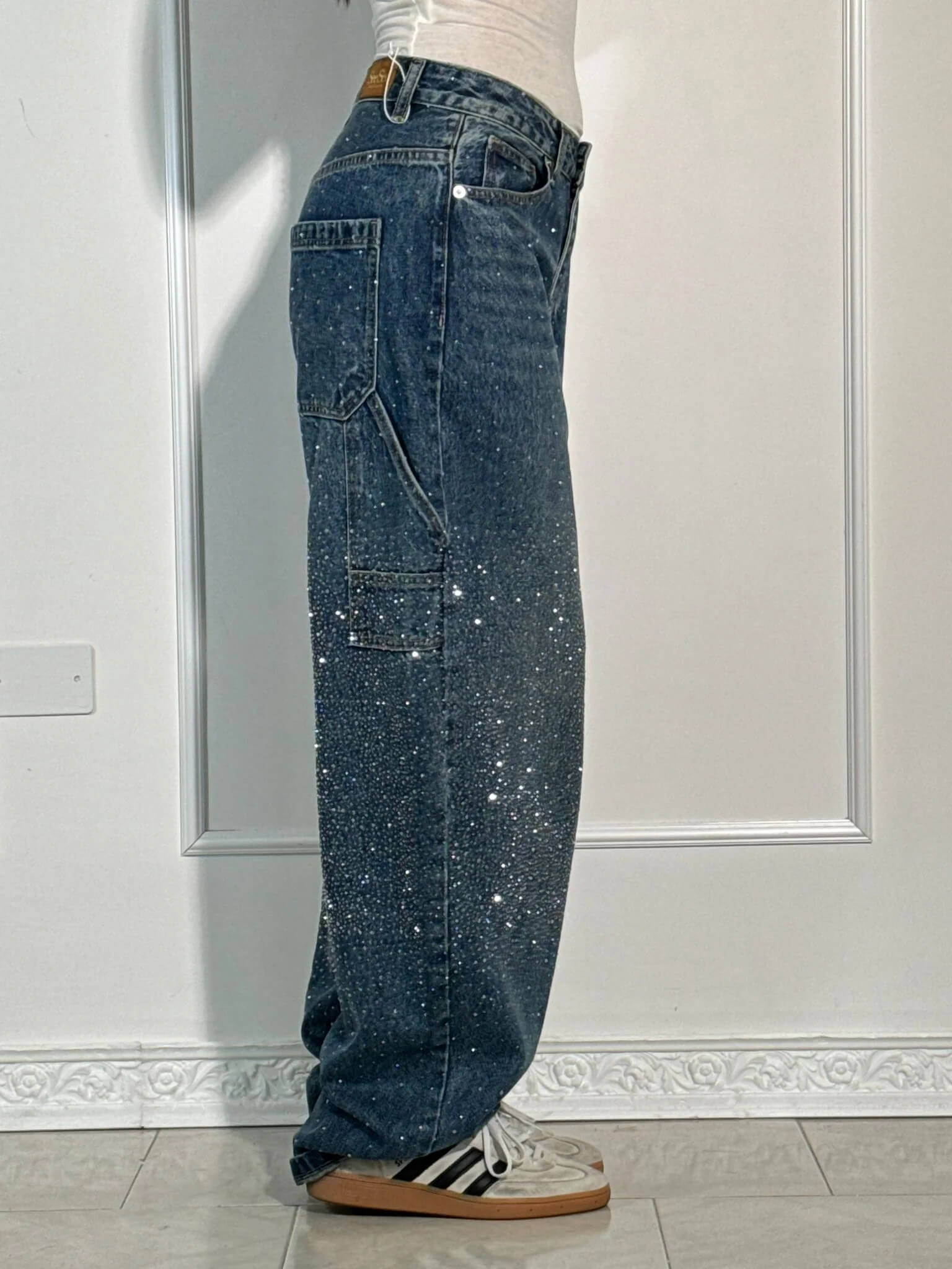 Damens Diamant Jeans med Glitrende Detaljer 1