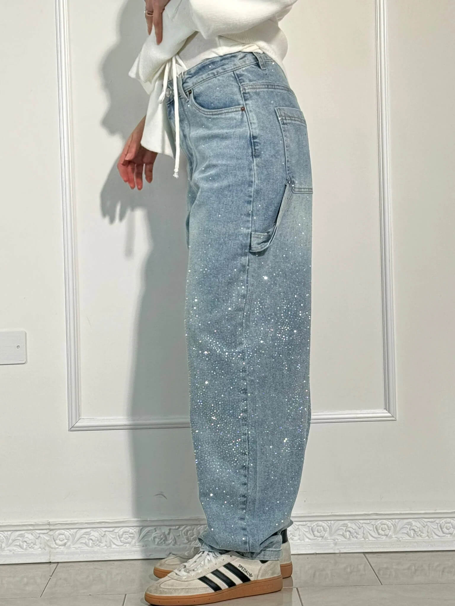 Damens Diamant Jeans med Glitrende Detaljer 5