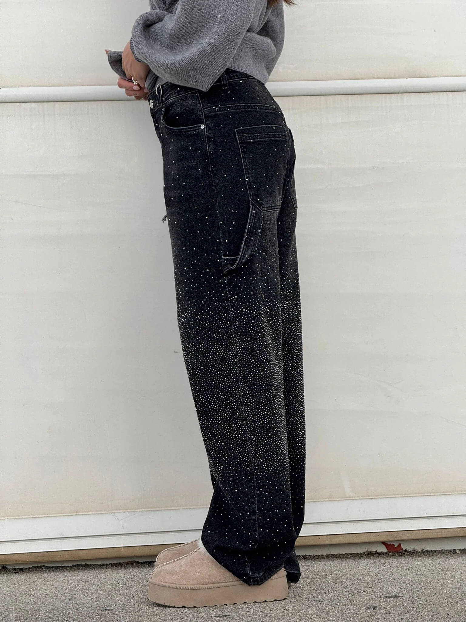 Damens Diamant Jeans med Glitrende Detaljer 8