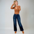 Damens High-Rise Bred Ben Jeans i Denim 4
