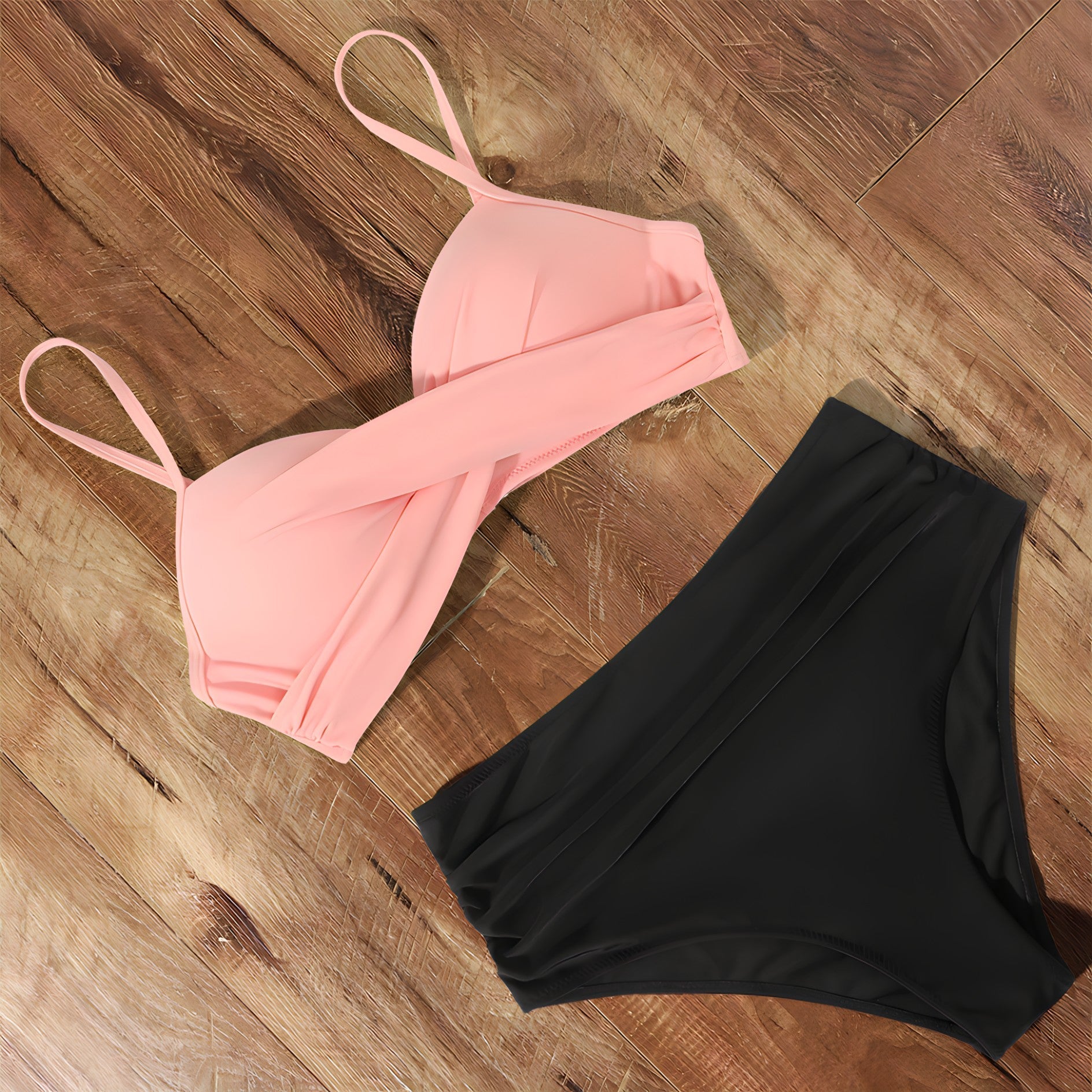Damens Høy Midje Bikini Sett Moderne Elastisk Stoff 8