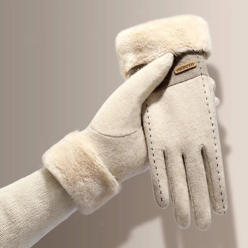 Damens Plush Hansker Elastisk Komfortabel 3
