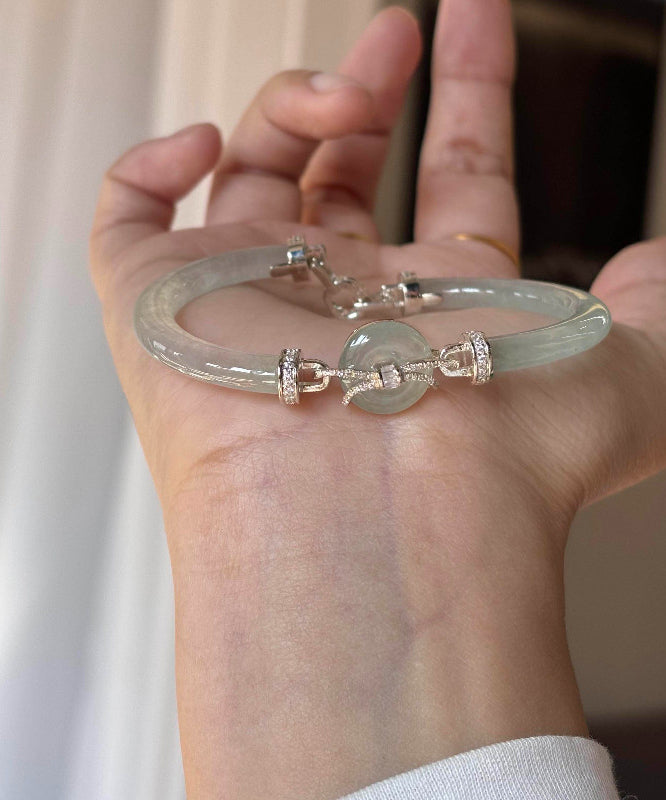 Damer Armbånd med Jadeinnlegg og Cyan Detaljer 2