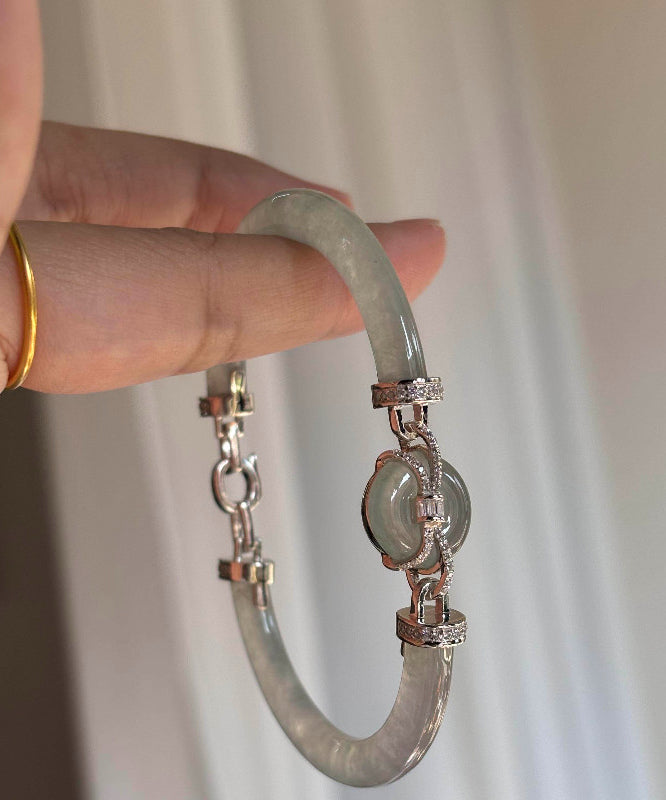 Damer Armbånd med Jadeinnlegg og Cyan Detaljer 4