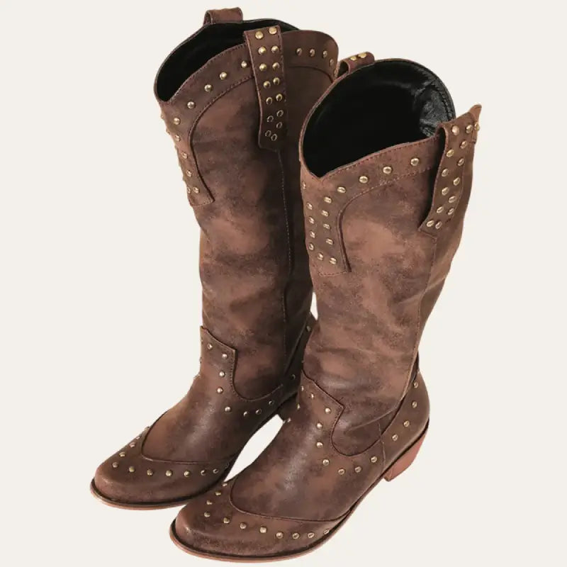 Damer Cowboylaarzen Westernstil Imitatieleer Gummisåle 1