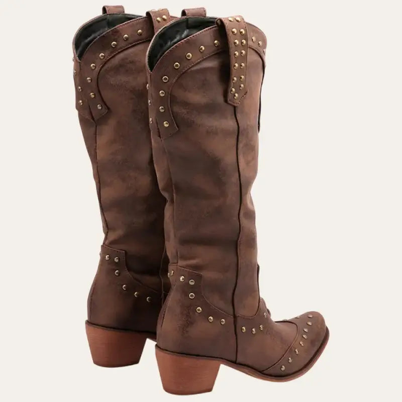 Damer Cowboylaarzen Westernstil Imitatieleer Gummisåle 2