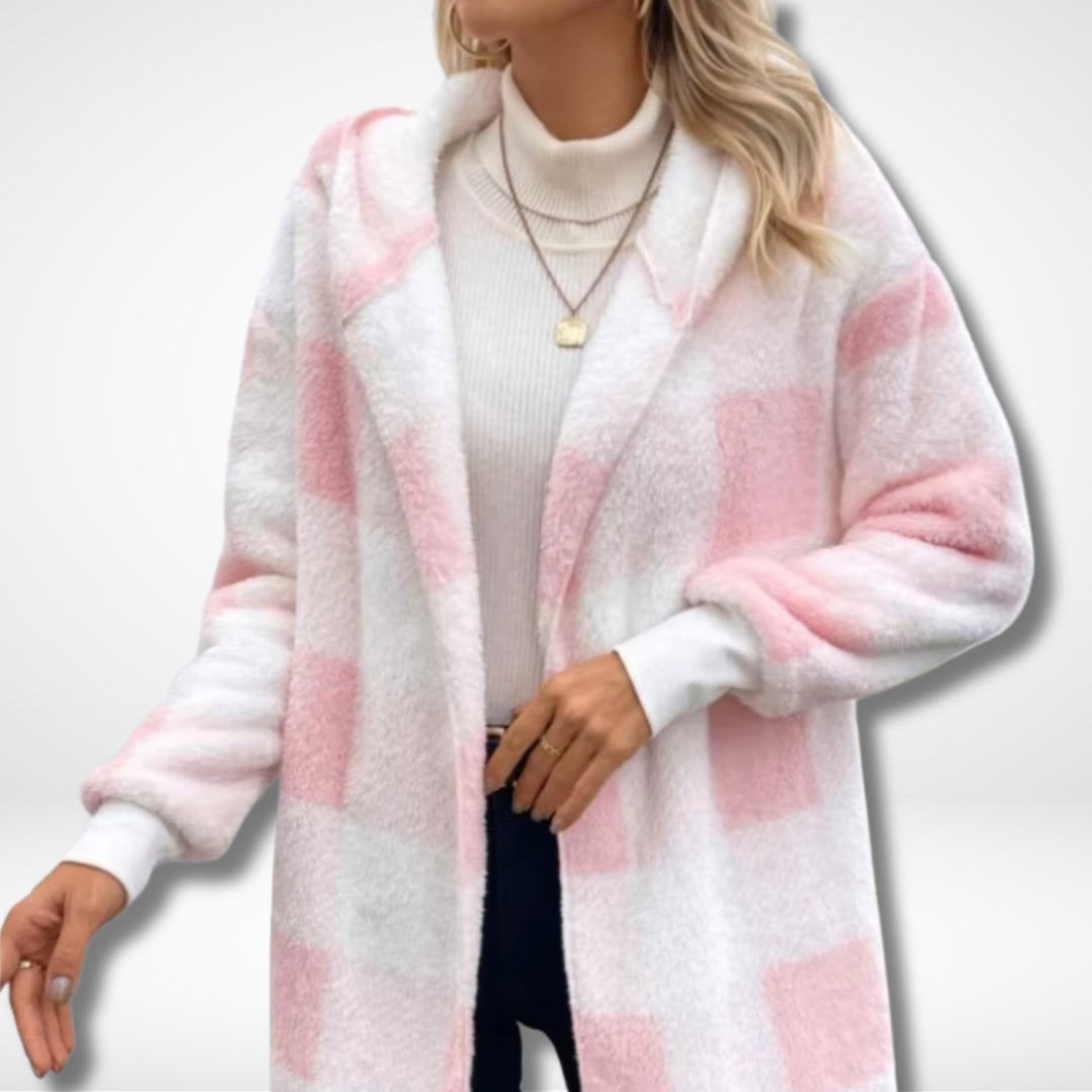 Damer Vanntett Cardigan Sjekket Minkblanding 4