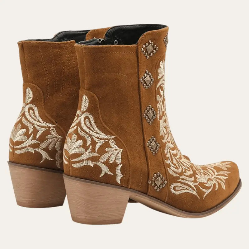 Damers Ankel Støvler Tradisjonell Cowboy Stil Imitasjonsskinn Gummi 2