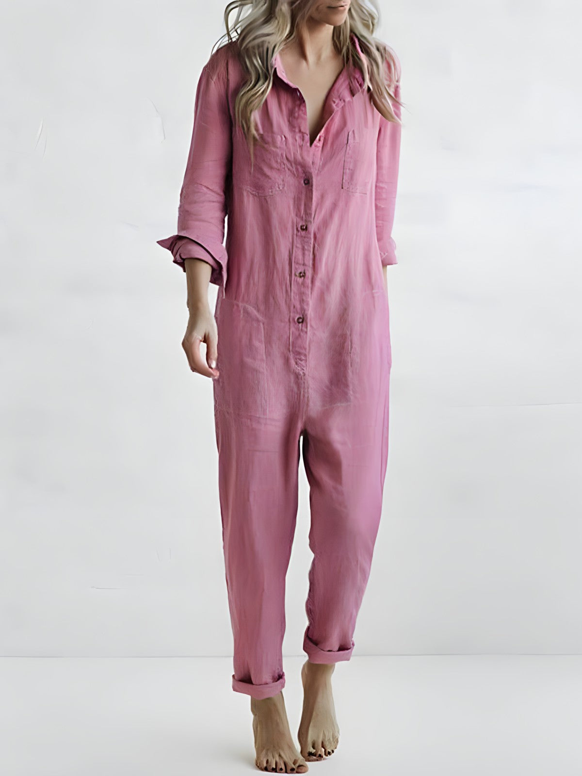 Dames Jumpsuit Med Polokrage og Kokerbukse 0