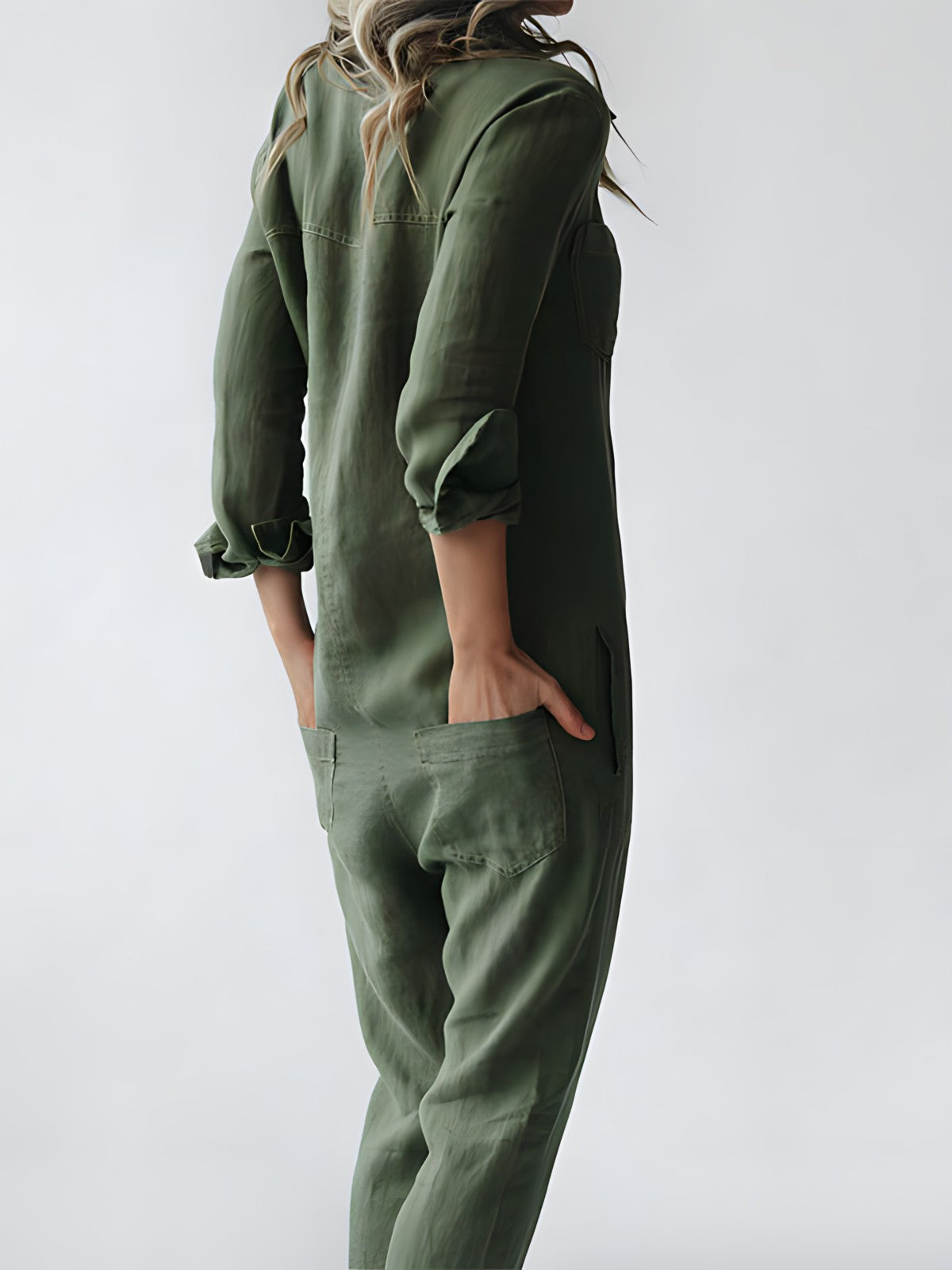 Dames Jumpsuit Med Polokrage og Kokerbukse 5