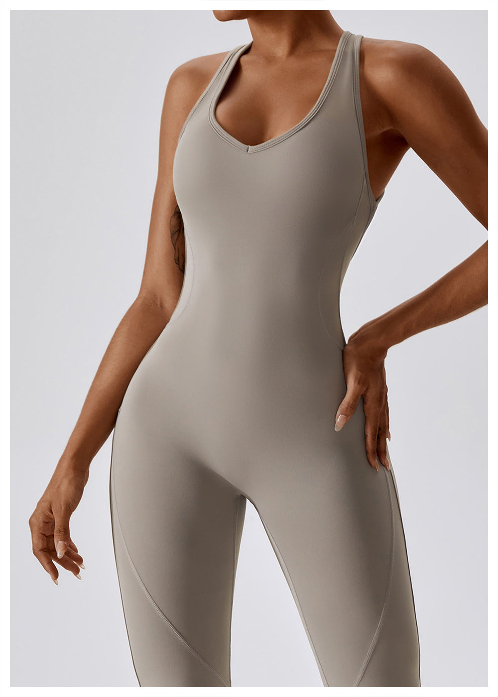 Dames Jumpsuit V-Hals Getailleerd Nylon 4