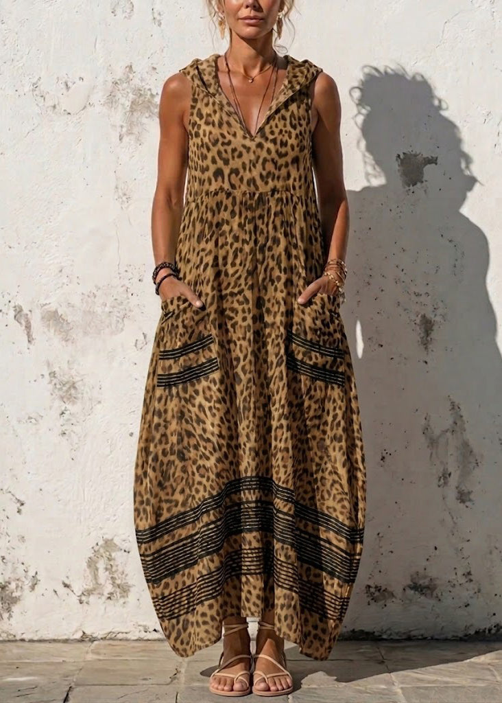 Dames Maxikjole Boho Stil med Hetterynker Ermeløs 1