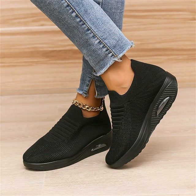 Dames Slip-In Sneakers Mesh med Luft Hæl 2